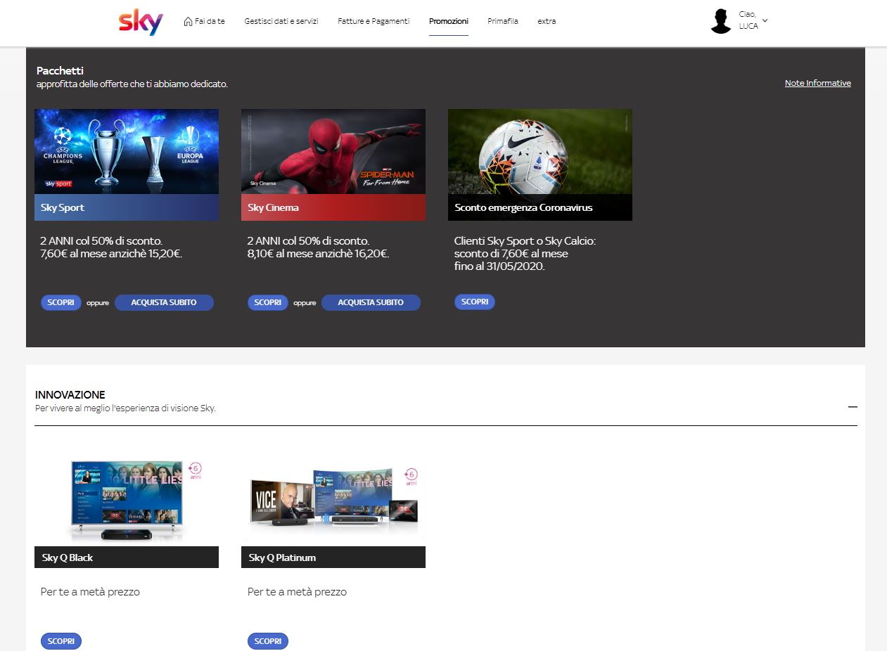 sconto sky 1